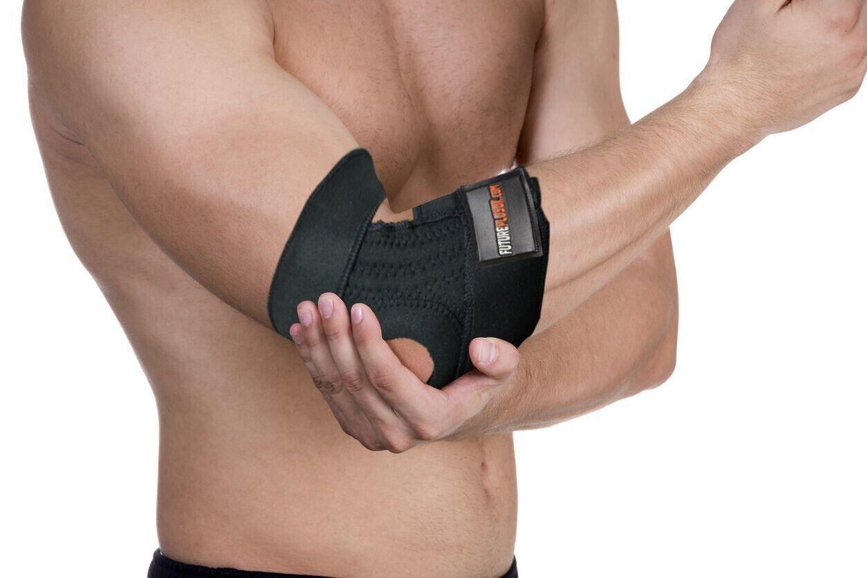 Adjustable Neoprene Elbow Support Brace with Spring Straps for Arthritis Relief - FutureplusukNeoprene Elbow Support Brace