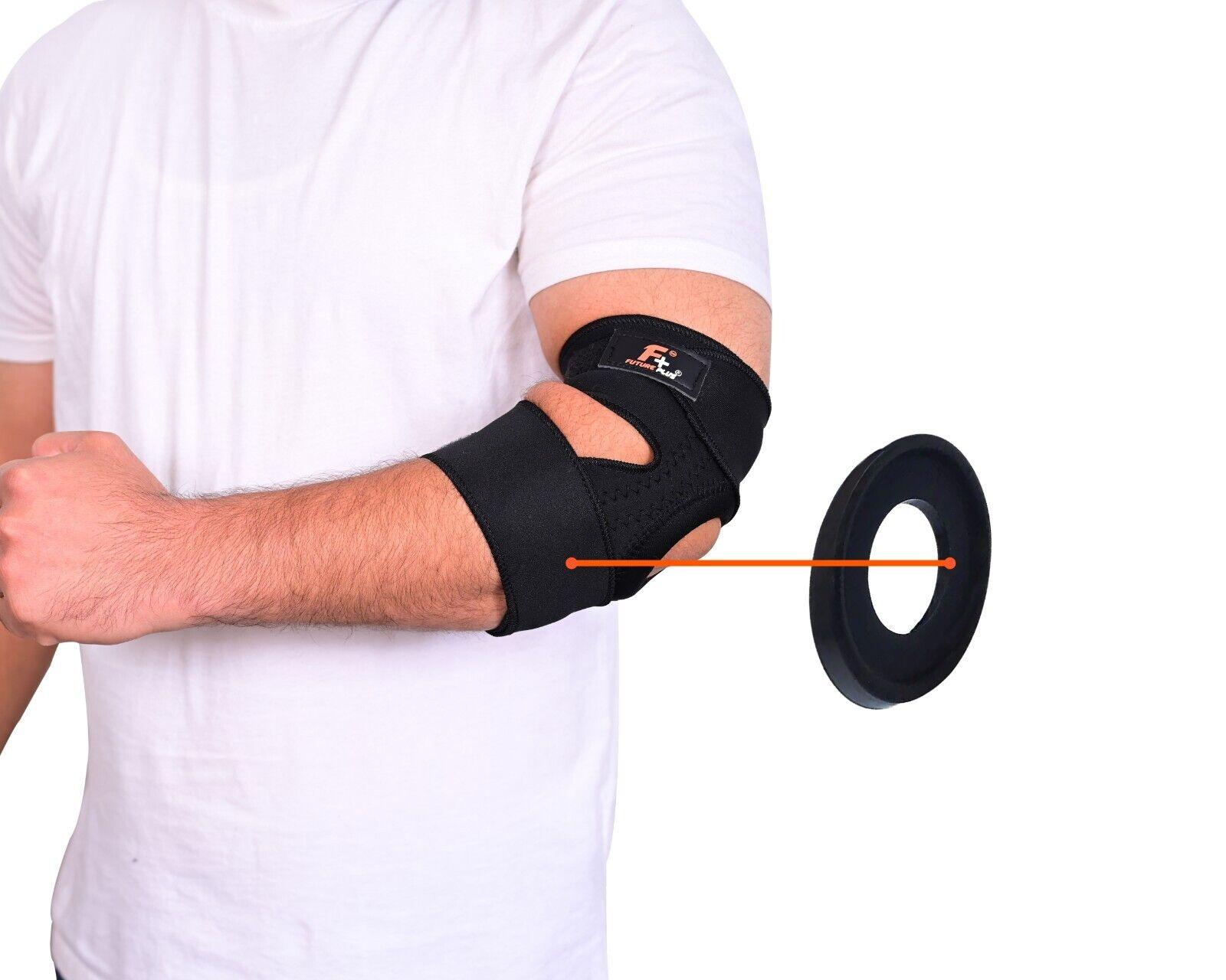 Adjustable Neoprene Elbow Support Brace with Spring Straps for Arthritis Relief - FutureplusukNeoprene Elbow Support Brace